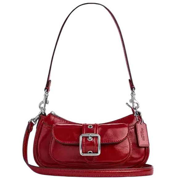 COACH Cherry Red Crossbody, Ashton mini crossbody convertible shoulder bag, NWT - Picture 1 of 10